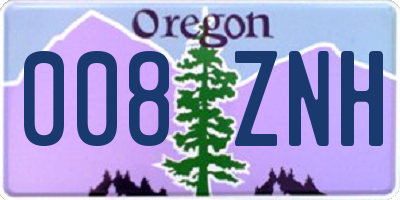 OR license plate 008ZNH