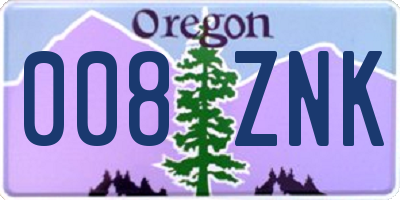 OR license plate 008ZNK