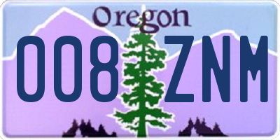OR license plate 008ZNM