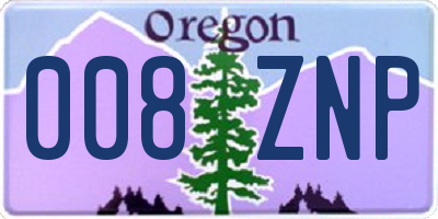OR license plate 008ZNP