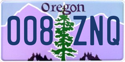 OR license plate 008ZNQ