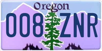 OR license plate 008ZNR