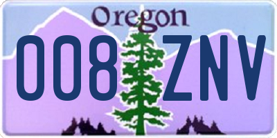 OR license plate 008ZNV