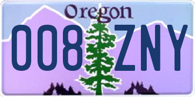 OR license plate 008ZNY