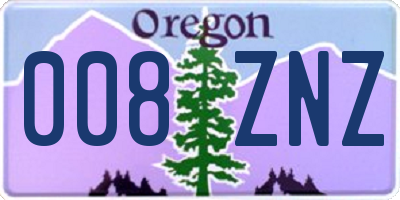 OR license plate 008ZNZ