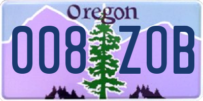 OR license plate 008ZOB