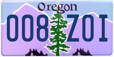 OR license plate 008ZOI