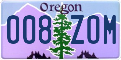 OR license plate 008ZOM
