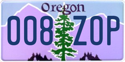 OR license plate 008ZOP