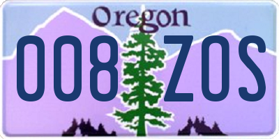 OR license plate 008ZOS