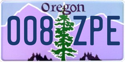 OR license plate 008ZPE