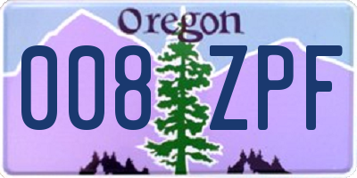 OR license plate 008ZPF