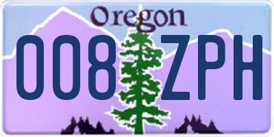 OR license plate 008ZPH