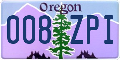 OR license plate 008ZPI
