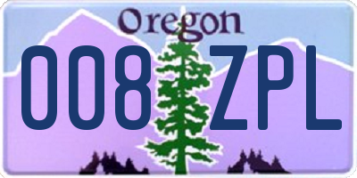 OR license plate 008ZPL