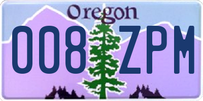 OR license plate 008ZPM