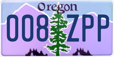 OR license plate 008ZPP