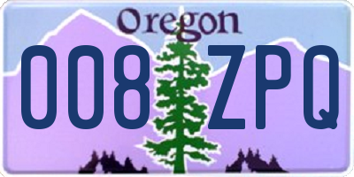 OR license plate 008ZPQ