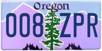 OR license plate 008ZPR