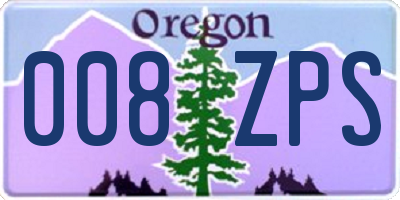 OR license plate 008ZPS