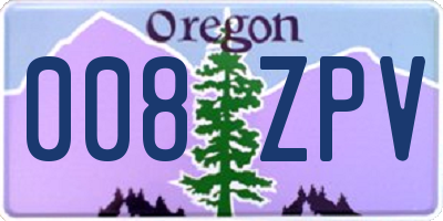 OR license plate 008ZPV