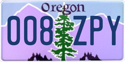 OR license plate 008ZPY