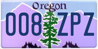 OR license plate 008ZPZ