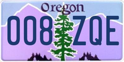 OR license plate 008ZQE