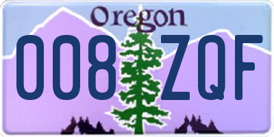 OR license plate 008ZQF