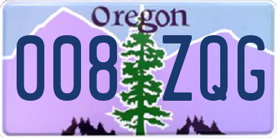 OR license plate 008ZQG