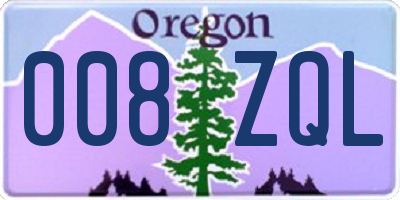 OR license plate 008ZQL