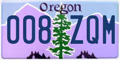 OR license plate 008ZQM