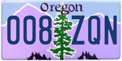 OR license plate 008ZQN