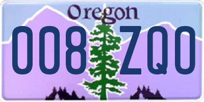 OR license plate 008ZQO