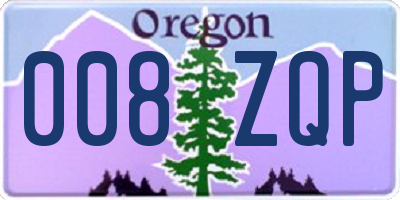 OR license plate 008ZQP