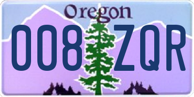 OR license plate 008ZQR