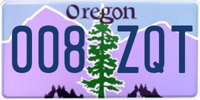 OR license plate 008ZQT