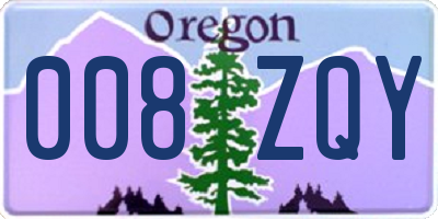 OR license plate 008ZQY