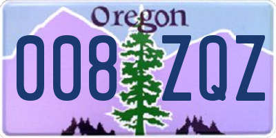 OR license plate 008ZQZ