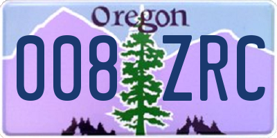 OR license plate 008ZRC
