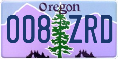 OR license plate 008ZRD