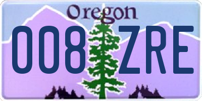 OR license plate 008ZRE