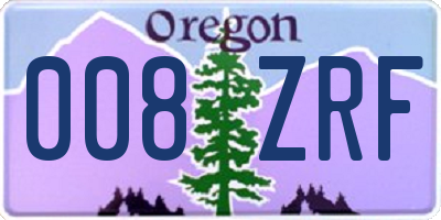 OR license plate 008ZRF