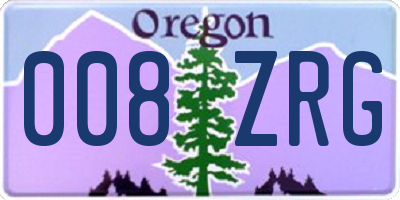 OR license plate 008ZRG
