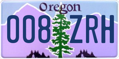 OR license plate 008ZRH