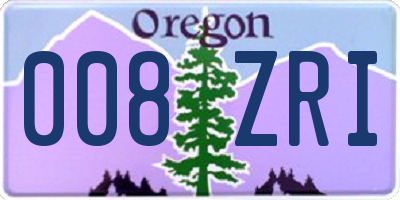 OR license plate 008ZRI