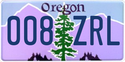 OR license plate 008ZRL