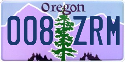 OR license plate 008ZRM