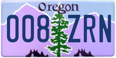 OR license plate 008ZRN