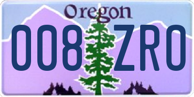 OR license plate 008ZRO